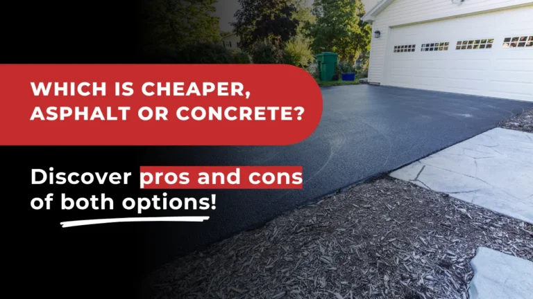 Comparison of asphalt vs concrete driveway costs and pros and cons of both options.